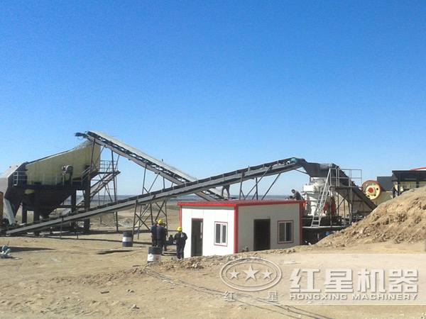 圓錐破生產(chǎn)線安裝、調(diào)試現(xiàn)場